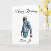 African American Male - Birthday Kaart (Gele Bloem)