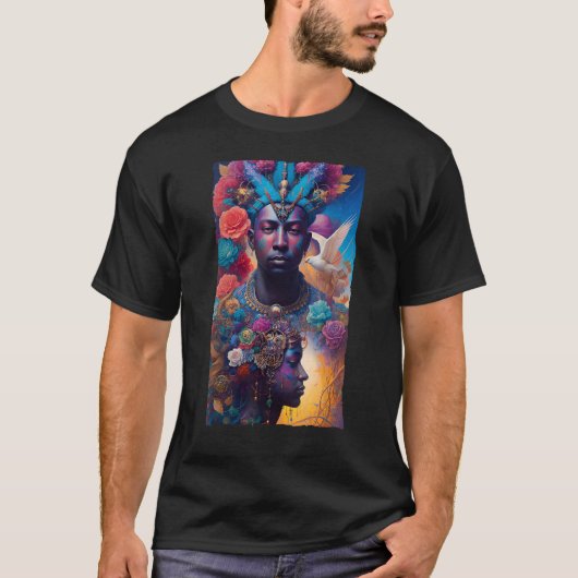 African American Man and Woman Mystical Fantasy AI T-shirt (Voorkant)