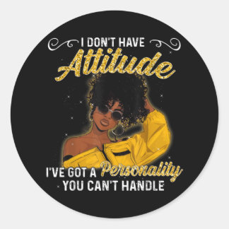 African American Melanin Queen Black Girl Magic Af Ronde Sticker