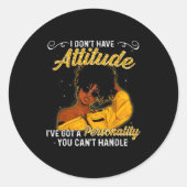 African American Melanin Queen Black Girl Magic Af Ronde Sticker (Voorkant)