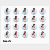 African American Mermaid Round Sticker (Vel)