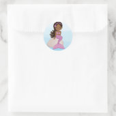 African American Mermaid Round Sticker (Tas)