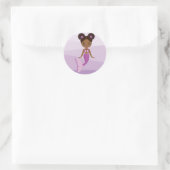 African American Mermaid Round Sticker (Tas)