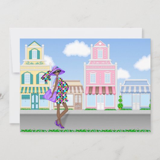 African American Mom Baby shower Invitation Kaart (Voorkant)