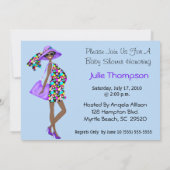African American Mom Baby shower Invitation Kaart (Achterkant)