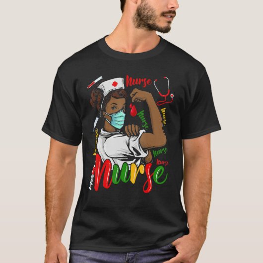 African American Nurse Black History Month Pride B T-shirt (Voorkant)