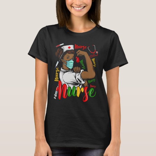 African American Nurse Black History Month Pride B T-shirt (Voorkant)