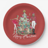 African American Nutkraker Ballet Dancer Christma Papieren Bordje (Voorkant)