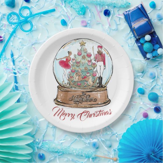 African American Nutkraker Ballet Dancer Christma Papieren Bordje (Feest)