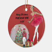 African American Nutkraker Ballet Dancer Keramisch Ornament (Links)