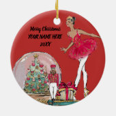 African American Nutkraker Ballet Dancer Keramisch Ornament (Achterkant)