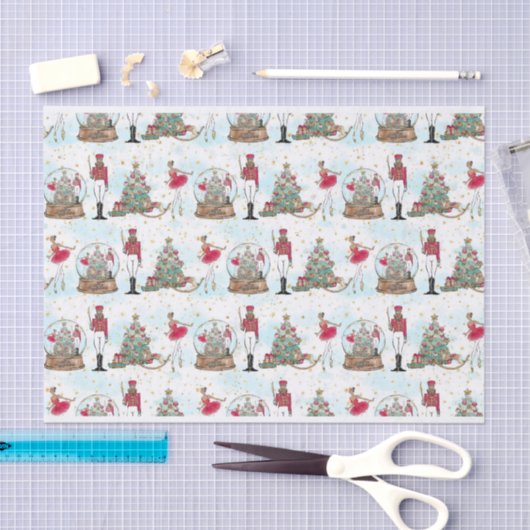 African American Nutkraker Ballet Dancer White Tissuepapier (Craft)