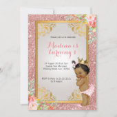 African American Pink 1e verjaardag uitnodigingen (Voorkant)