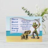 African American Pirate Birthday Party Kaart (Staand voorkant)