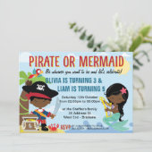 African American Pirate en Mermaid Kaart (Staand voorkant)