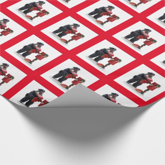 African American Postman Helpt Child Holiday Cadeaupapier (Hoek)