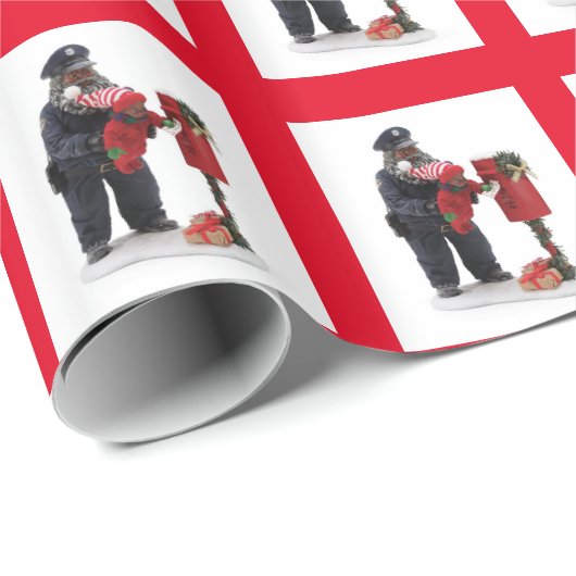 African American Postman Helpt Child Holiday Cadeaupapier (Rol Hoek)