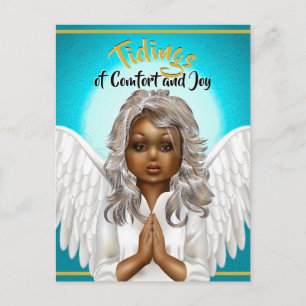 African American Praying Angel Briefkaart