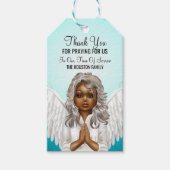 African American Praying Angel Cadeaulabel (Voorkant)