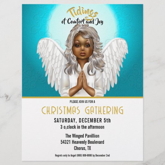 African American Praying Angel Flyer (Voorkant)