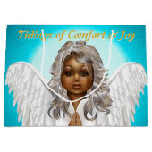 African American Praying Angel Groot Cadeauzakje (Voorkant)