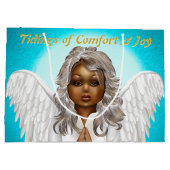 African American Praying Angel Groot Cadeauzakje (Achterkant)