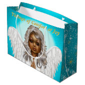 African American Praying Angel Groot Cadeauzakje (Achterkant Gekanteld)
