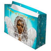 African American Praying Angel Groot Cadeauzakje (Voorkant Gekanteld)