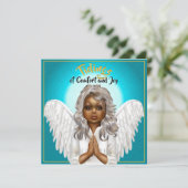 African American Praying Angel Kaart (Staand voorkant)