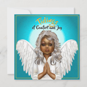 African American Praying Angel Kaart