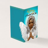 African American Praying Angel Kaart (Buitenkant)