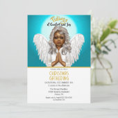 African American Praying Angel Kaart (Staand voorkant)