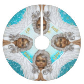 African American Praying Angel Kerstboom Rok (Voorkant)