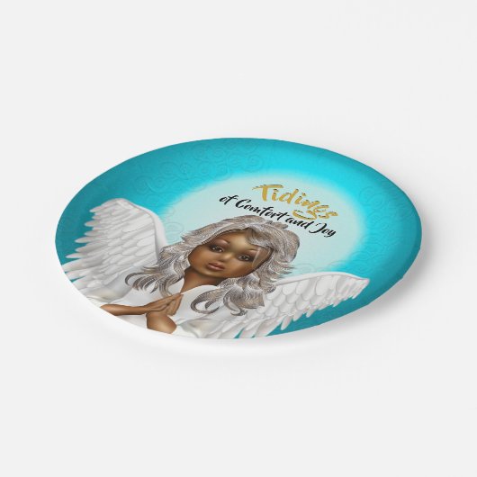 African American Praying Angel Papieren Bordje (Gekanteld)