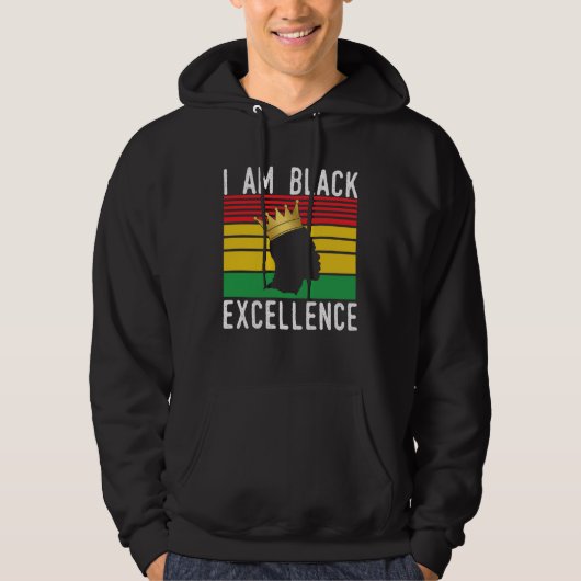 African American Pride Celebration I Am Black Exce Hoodie (Voorkant)