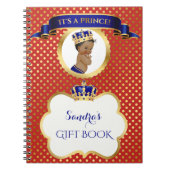 African American Prince Royal Blue Gold Gift Notitieboek (Voorkant)