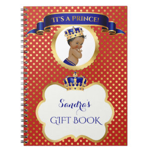 African American Prince Royal Blue Gold Gift Notitieboek