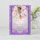 African American Princess Baby shower uitgenodigd Kaart (Staand voorkant)