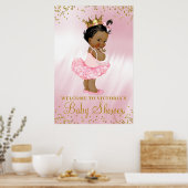 African American Princess Baby shower Welcome Sign Poster (Keuken)