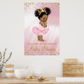 African American Princess Baby shower Welcome Sign Poster (Keuken)