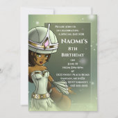 African American Princess Birthday Party Kaart (Voorkant)