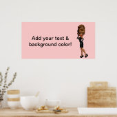 African American Princess Diva Party Banner Poster (Keuken)