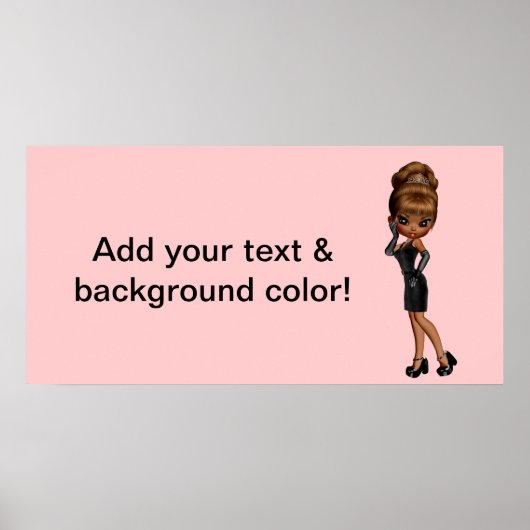 African American Princess Diva Party Banner Poster (Voorkant)