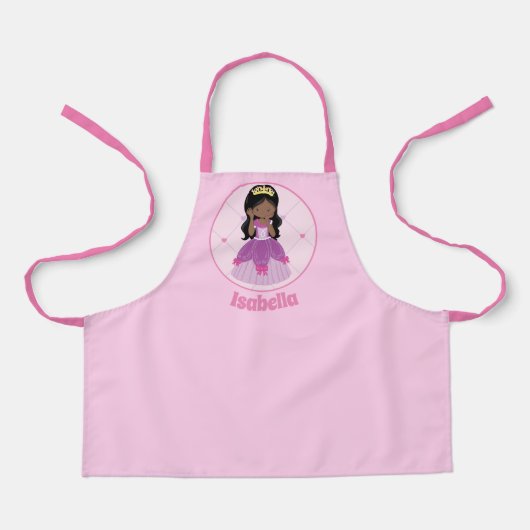 African American Princess Girl Pink Custom Kinder Schort (Voorkant)