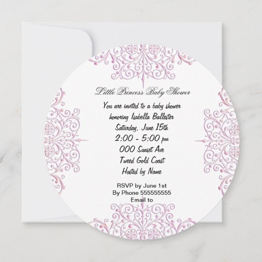 African American Princess Pink Baby shower Girl Kaart (Achterkant)