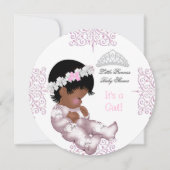 African American Princess Pink Baby shower Girl Kaart (Voorkant)