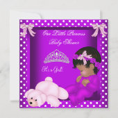 African American Prinses Baby shower Girl 2 Kaart (Voorkant)