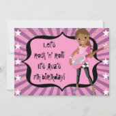 African American Rock Star Birthday Invitation Kaart (Achterkant)