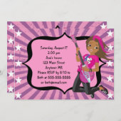 African American Rock Star Birthday Invitation Kaart (Voorkant / Achterkant)