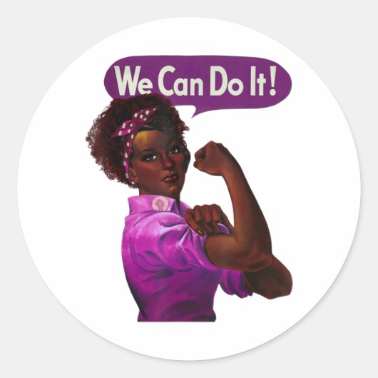 African American Rosie the Riveter Black History Ronde Sticker (Voorkant)